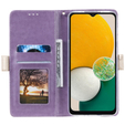 Cu clapetă pentru Samsung Galaxy A14 4G/5G, Wallet Pocket, Zipper Lace, violet