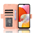 Cu clapetă pentru Samsung Galaxy A15 4G / 5G, Card Slot, roz