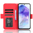 Cu clapetă pentru Samsung Galaxy A35 5G, Card Slot, roșu