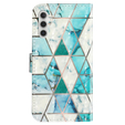 Cu clapetă pentru Samsung Galaxy A35 5G, Wallet, Marble verde