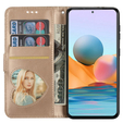 Cu clapetă pentru Samsung Galaxy A35 5G, Wallet Zipper Pocket Glittery, de aur