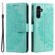 Cu clapetă pentru Samsung Galaxy A55 5G, Mandala Flower, verde