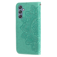 Cu clapetă pentru Samsung Galaxy M34 5G, Mandala Flower, verde