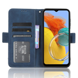 Cu clapetă pentru Samsung Galaxy M34, Card Slot, albastru