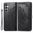 Cu clapetă pentru Samsung Galaxy M35, Mandala, negru