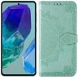 Cu clapetă pentru Samsung Galaxy M55 5G, Mandala, verde