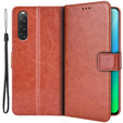 Cu clapetă pentru Sony Xperia 10 V, Crazy Horse Wallet, maro