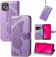 Cu clapetă pentru T Phone 2 5G, Butterfly, violet