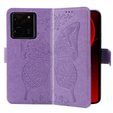 Cu clapetă pentru Xiaomi 13T / 13T Pro, Butterfly, violet