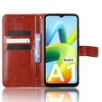 Cu clapetă pentru Xiaomi Redmi A1 4G / A2 4G, Crazy Horse Wallet, maro