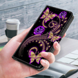 Cu clapetă pentru Xiaomi Redmi Note 12 4G, Wallet, flowers & butterfly, alb