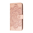 Cu clapetă pentru Xiaomi Redmi Note 9s/ 9 Pro, Mandala Flower, roz rose gold