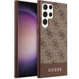 GUESS Huse pentru Samsung Galaxy S23 Ultra, 4G Bottom Stripe, maro