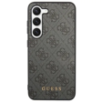 GUESS Huse pentru Samsung Galaxy S24+ Plus, 4G Metal Gold Logo, gri