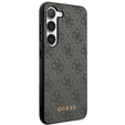 GUESS Huse pentru Samsung Galaxy S24+ Plus, 4G Metal Gold Logo, gri