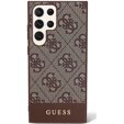 GUESS Huse pentru Samsung Galaxy S24 Ultra, 4G Bottom Stripe, maro