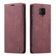 Husa CASEME pentru Xiaomi do Redmi Note 9s / 9 Pro, Leather Wallet Case, maroon