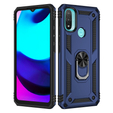 Husă blindată pentru Motorola Moto E20/E30/E40, Nox Case Ring, albastru