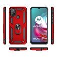 Husă blindată pentru Motorola Moto G10/G30, Nox Case Ring, roșu