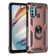 Husă blindată pentru Motorola Moto G60, Nox Case Ring, roz rose gold