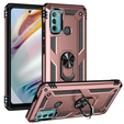 Husă blindată pentru Motorola Moto G60, Nox Case Ring, roz rose gold