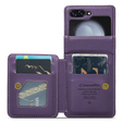 Husa cu clapetă CASEME pentru Samsung Galaxy Z Flip5 5G, Litchi Wallet, violet