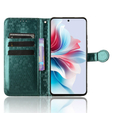 Husa cu clapetă pentru Oppo Reno 11F 5G, Wallet Rhombus, verde