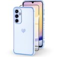 Husă pentru Samsung Galaxy A25 5G, Electro heart, albastru + Sticlă ceramică Full Glue