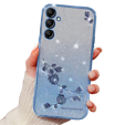 Husă pentru Samsung Galaxy A25 5G, Glitter Flower, albastru