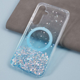 Husa pentru Samsung Galaxy S24+ Plus, Glittery, pentru MagSafe, albastru