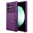 Husa pentru Samsung Galaxy S24 Ultra, Card Holder Kickstand, violet