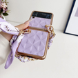 Husă pentru Samsung Galaxy Z Flip4 5G, Grid Leather, violet