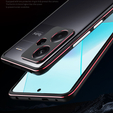 Husa pentru Xiaomi Redmi Note 13 Pro+, Armor Bumper, cu capac pentru obiectiv, negru / roșu