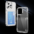 Husă pentru iPhone 16 Pro Max, Card Holder Kickstand, transparent