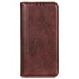 Huse pentru Samsung Galaxy S23 Ultra, Wallet Litchi Leather, maro