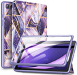 Huse pentru Samsung Galaxy Tab A7, Suritch Full Body Basic Marble, violet