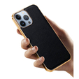 Huse pentru iPhone 14 Pro, Cowhide Leather, negru