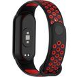 Pasek Silikonowy do Xiaomi Smart Band 8, Czarny / Czerwony