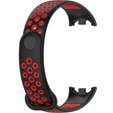 Pasek Silikonowy do Xiaomi Smart Band 8, Czarny / Czerwony