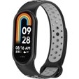 Pasek Silikonowy do Xiaomi Smart Band 8, Czarny / Szary