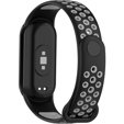 Pasek Silikonowy do Xiaomi Smart Band 8, Czarny / Szary