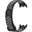 Pasek Silikonowy do Xiaomi Smart Band 8, Czarny / Szary